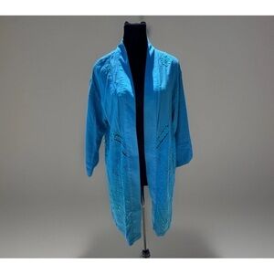 Soft Surroundings Top Nightingale Sz S Blue Beach Swim Cover Boho Vacation